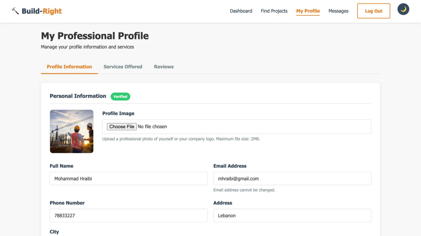 Build-Right Construction website screenshot 6