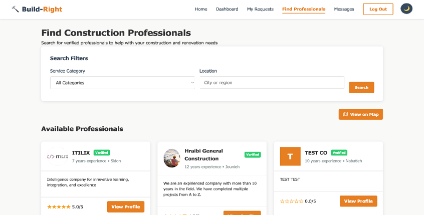 Build-Right Construction website screenshot 3