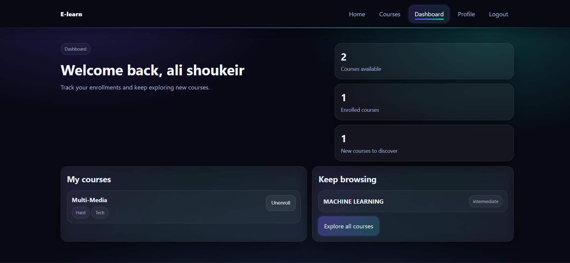 E-LEARN screenshot 2